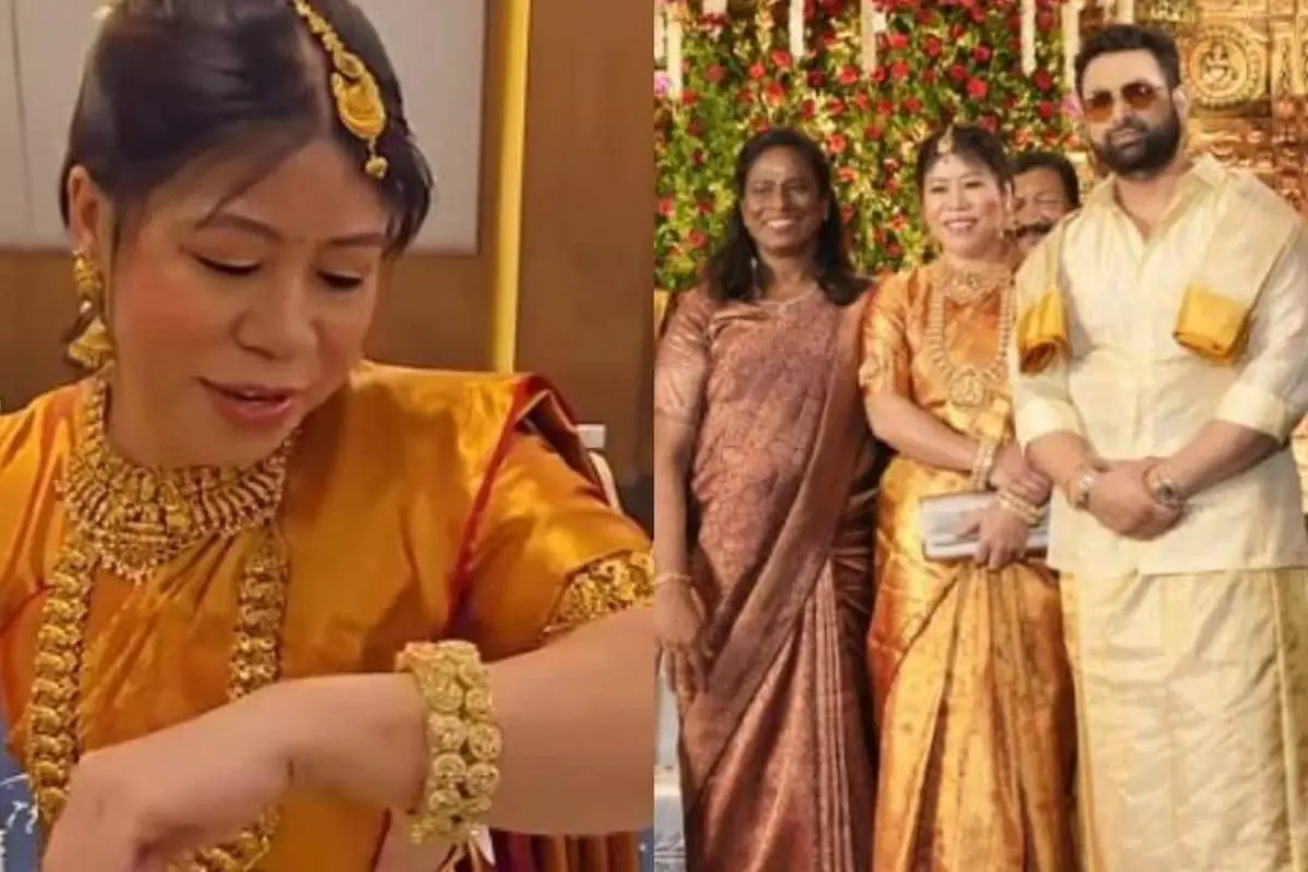 Boxing champion Mary Kom in traditional Kerala attire for PT Usha's son's wedding | Photo: Special arrangement