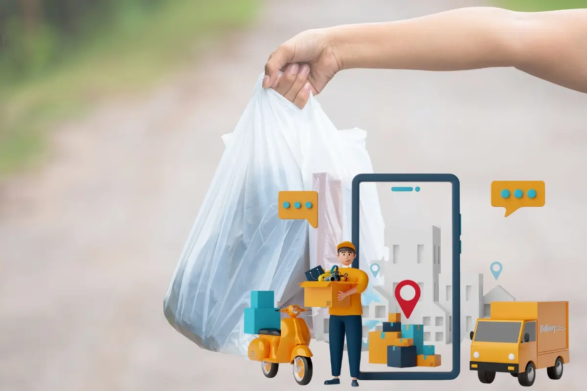 Online shopping and plastic bag use | Representative Image: Canva