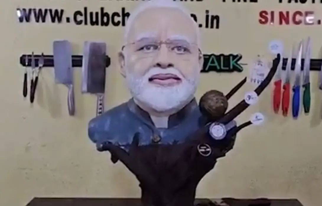 Chocolate bust of PM Modi unveiled in Bhubaneswar