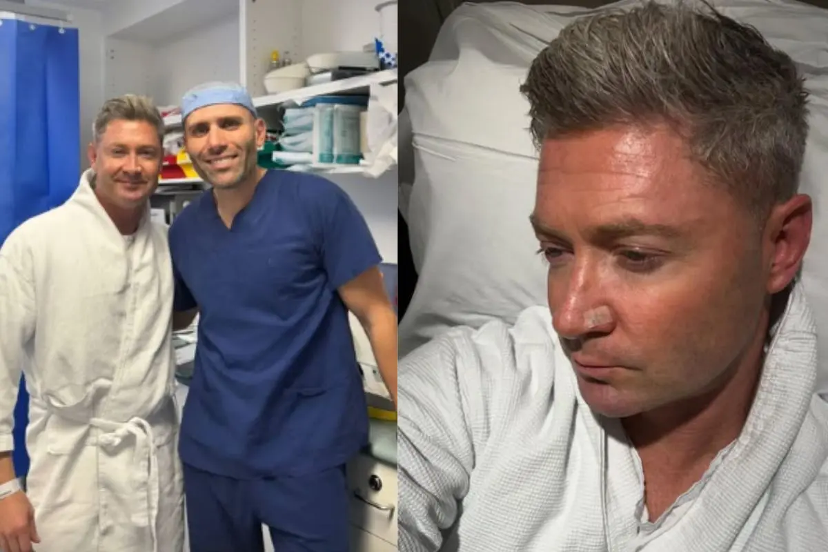 Michael Clarke with Dr Bish Soliman