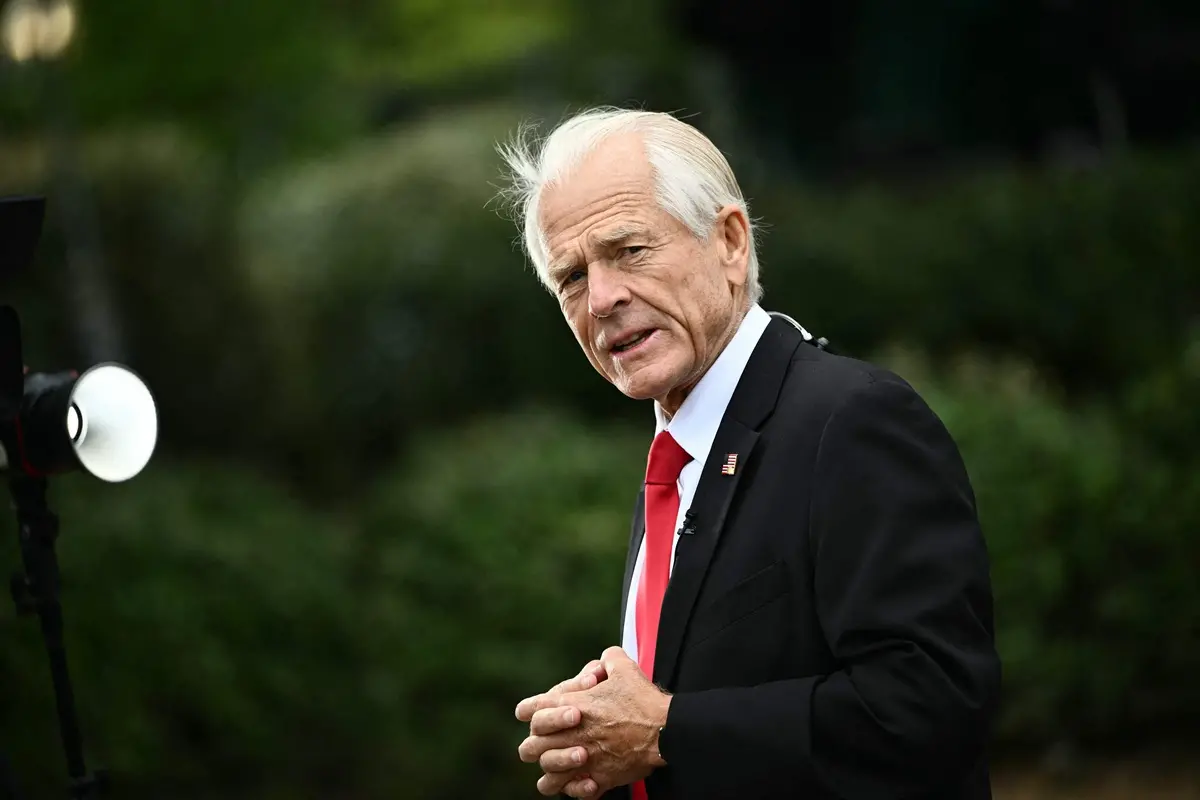 Peter Navarro, Counselor to the US President for Trade and Manufacturing, speaks during a television interview outside of the West Wing of the White House in Washington | Photo: AFP