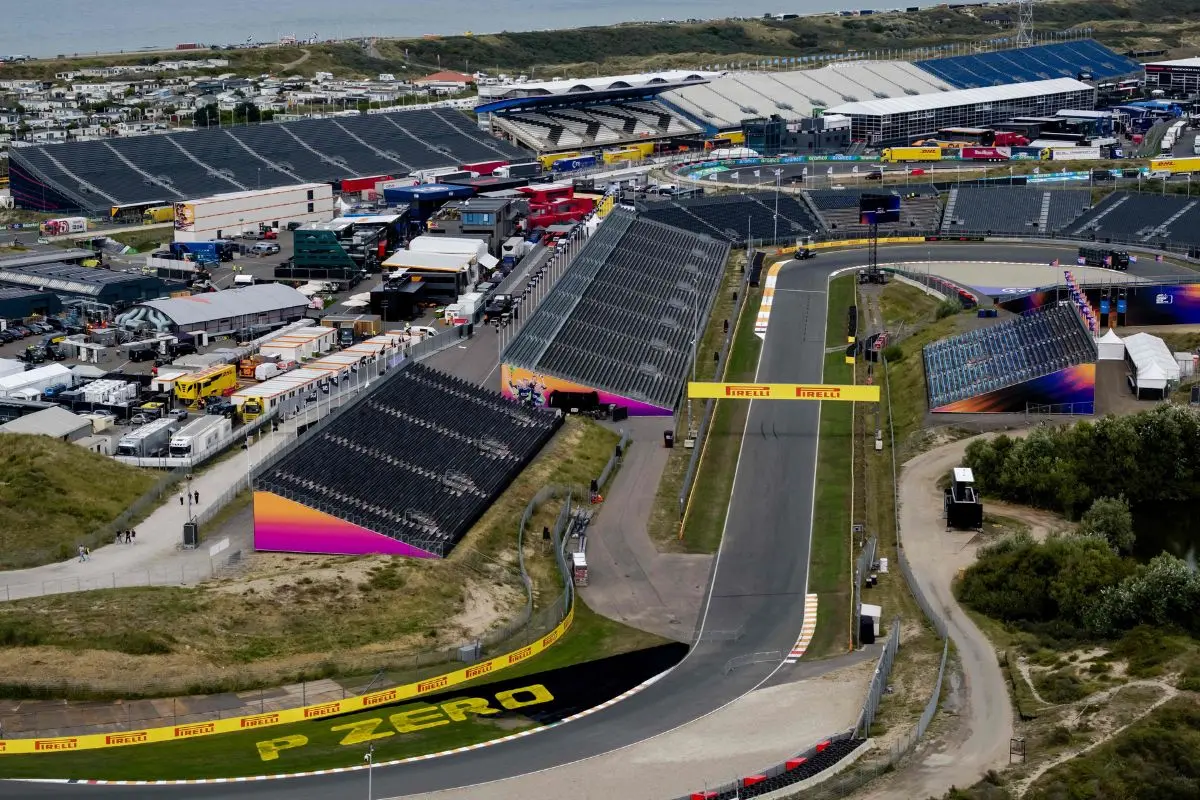 This aerial photograph shows a view of the Circuit Zandvoort, western Netherlands, ahead of the Formula One Dutch Grand Prix in Zandvoort | Photo: AFP