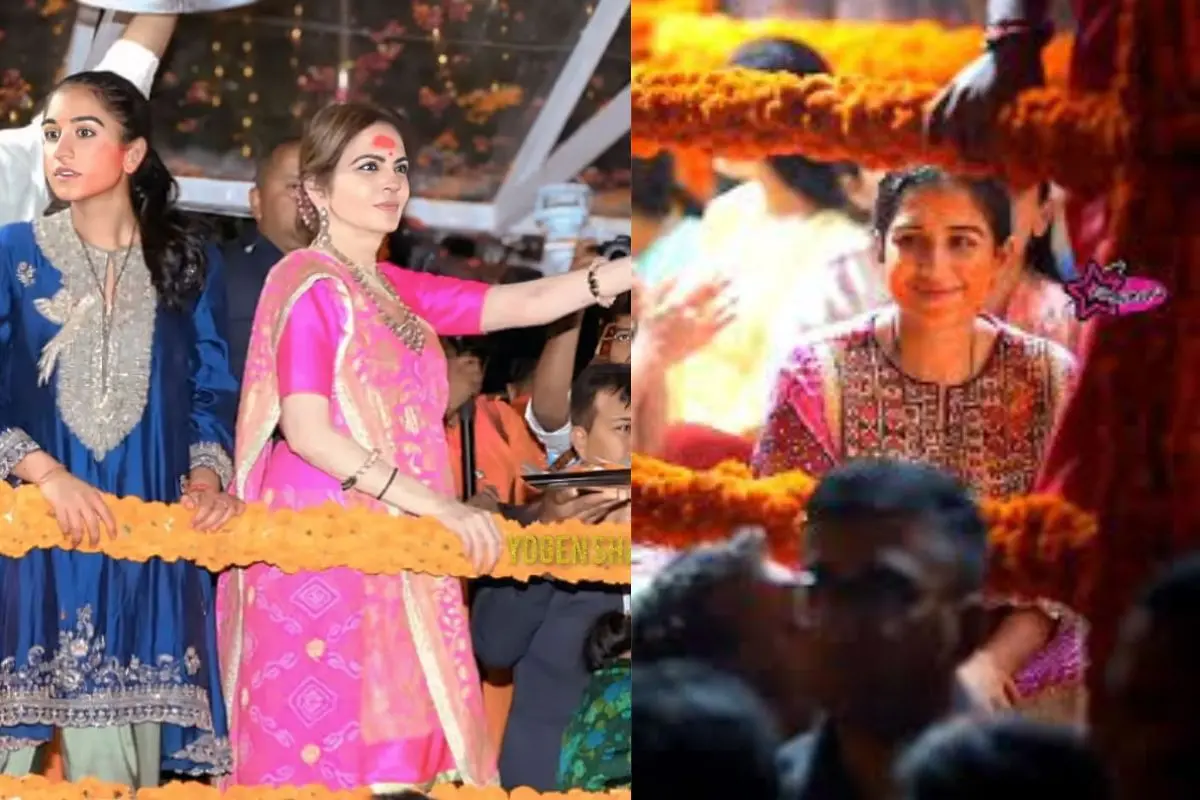 Radhika Merchant joins the Ambani family during Ganesh visarjan in Mumbai, where her bodyguard's quick reflexes ensured her safety amid a crowd surge. Photos: X