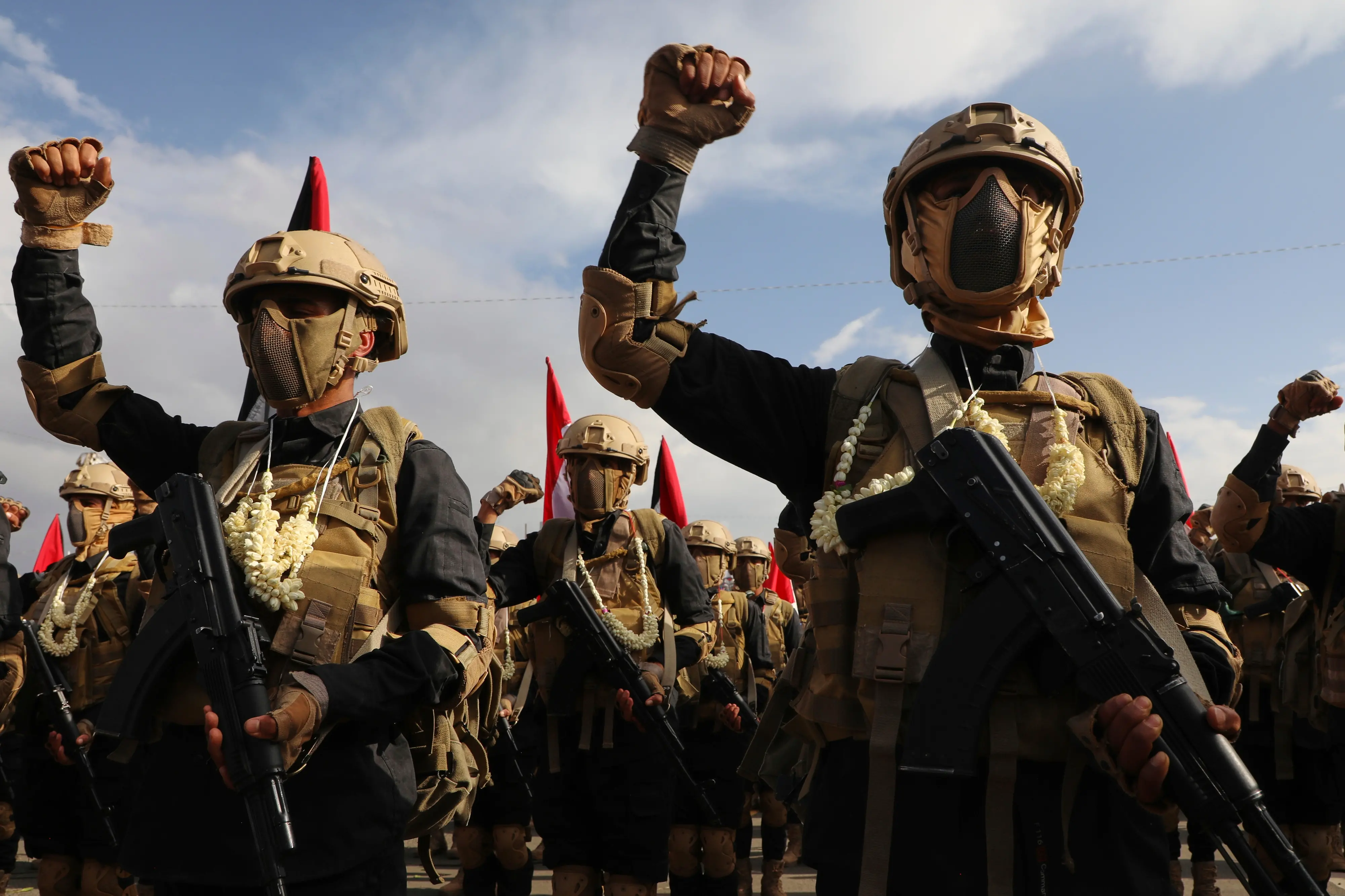 Houthi fighters take part in a weekly anti-Israel rally in Sanaa, Yemen | AP