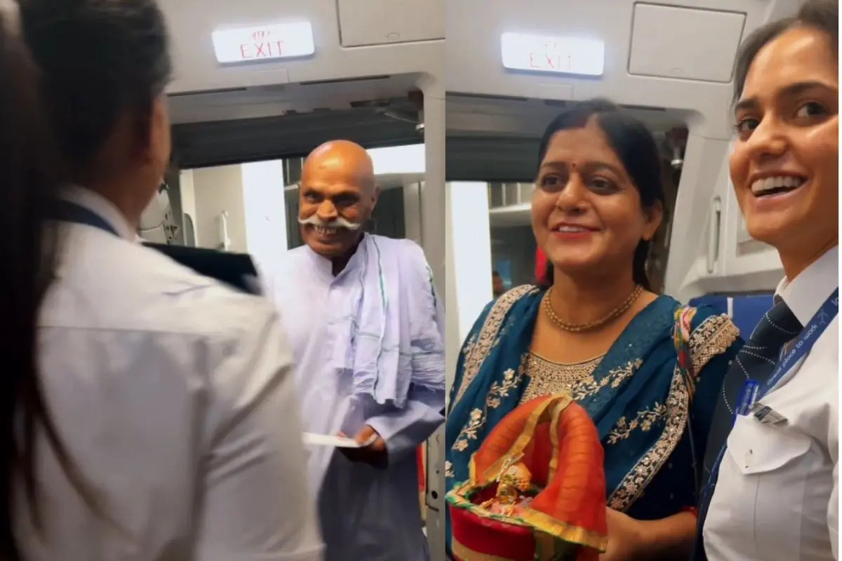 Tanishka welcoming her family