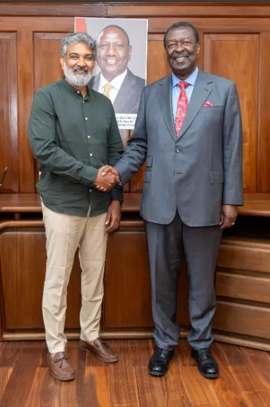 SS Rajamouli with Kenya's Prime Cabinet Secretary, Musalia W. Mudavadi | Photo: X/ Musalia W Mudavadi