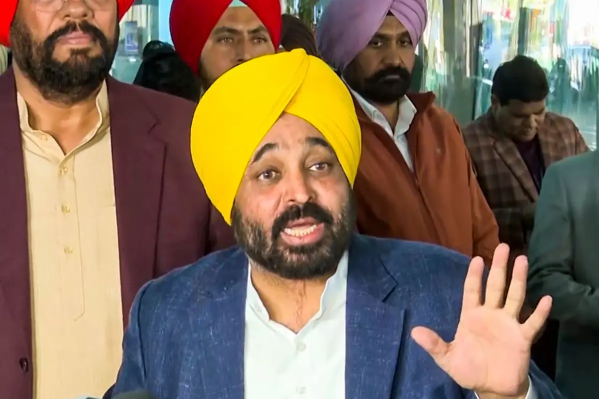Punjab Chief Minister Bhagwant Mann during a press conference in Amritsar. | File Photo: PTI