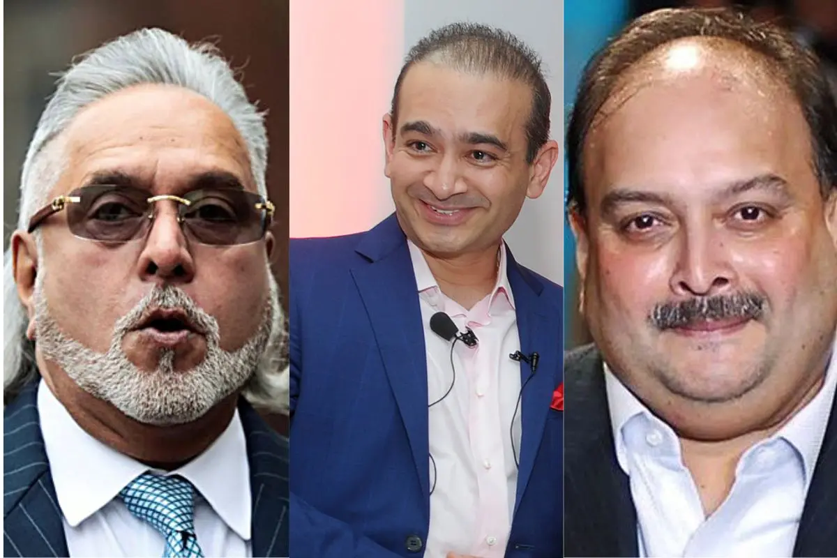 From Left: Vijay Mallya, Nirav Modi and Mehul Choksi. Photos: PTI