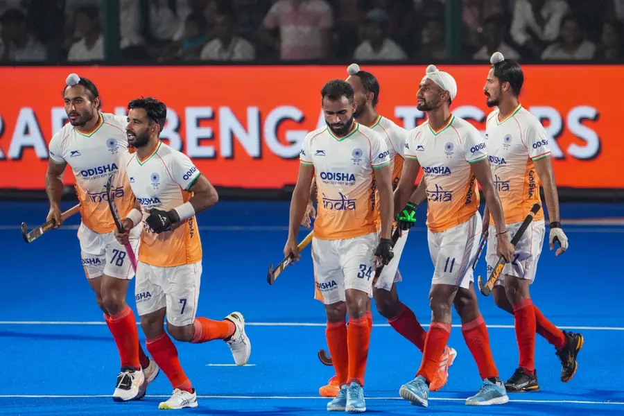 India's players during the Men's Hockey Asia Cup 2025 match