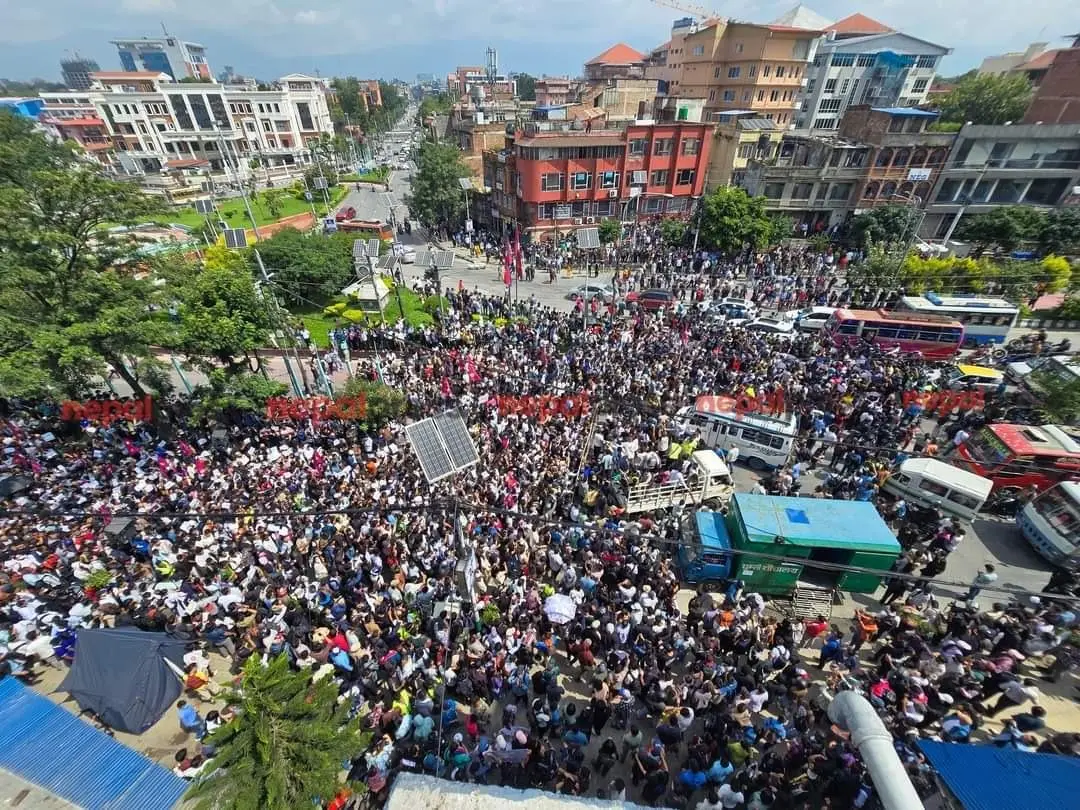 A photo of the protest circulating on social media
