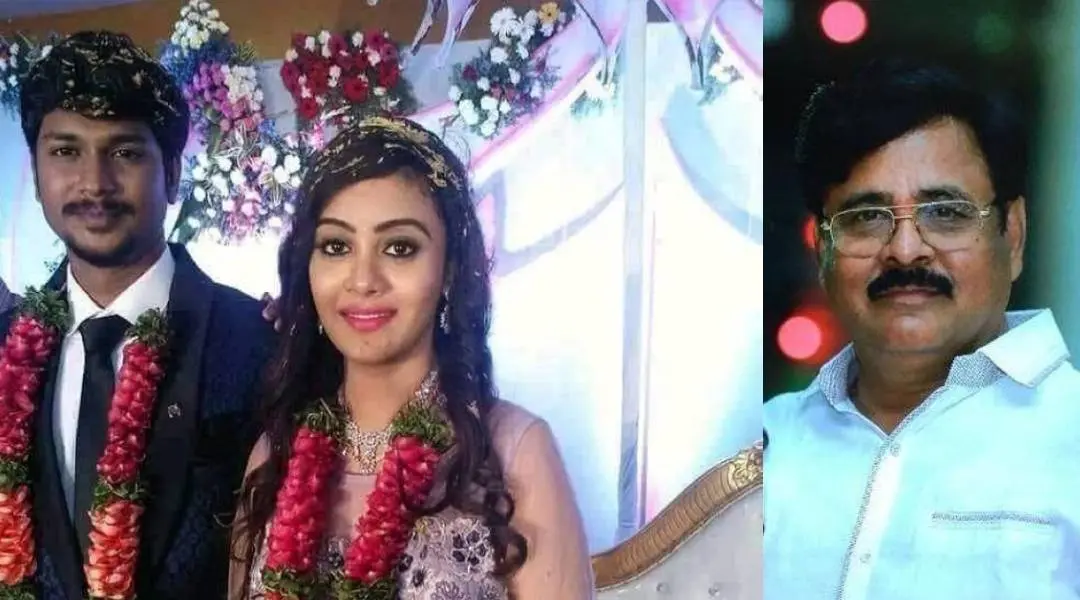 കൊല്ലപ്പെട്ട പ്രണയ്കുമാറും അമൃതവര്ഷിണിയും(ഇടത്ത്) മാരുതി റാവു(വലത്ത്). Image: facebook.com|JusticeAmruthaPranay