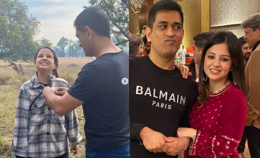 Sakshi Dhoni and MS Dhoni Photo Courtesy: Instagram|Sakshi Dhoni