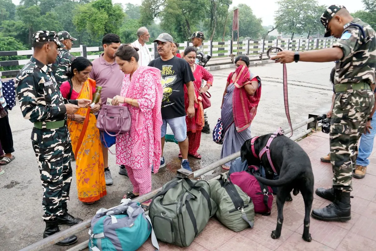 Security checking underway in the wake of violent protests that erupted in Kathmandu, near the India-Nepal border, in Raxaul, Bihar, on Wednesday, September 10, 2025 | Photo: PTI