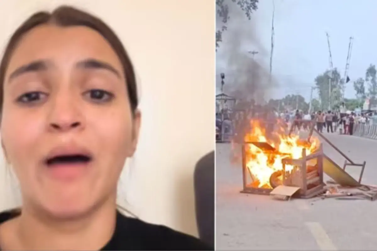 Indian tourist Upastha Gill appeals for help in a video from Pokhara after her hotel was set on fire during violent protests in Nepal. Photos: Instagram, PTI