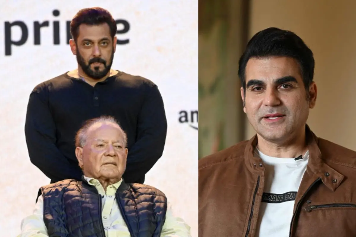 Salman Khan with father Salim Khan, Arbaaz Khan (R)