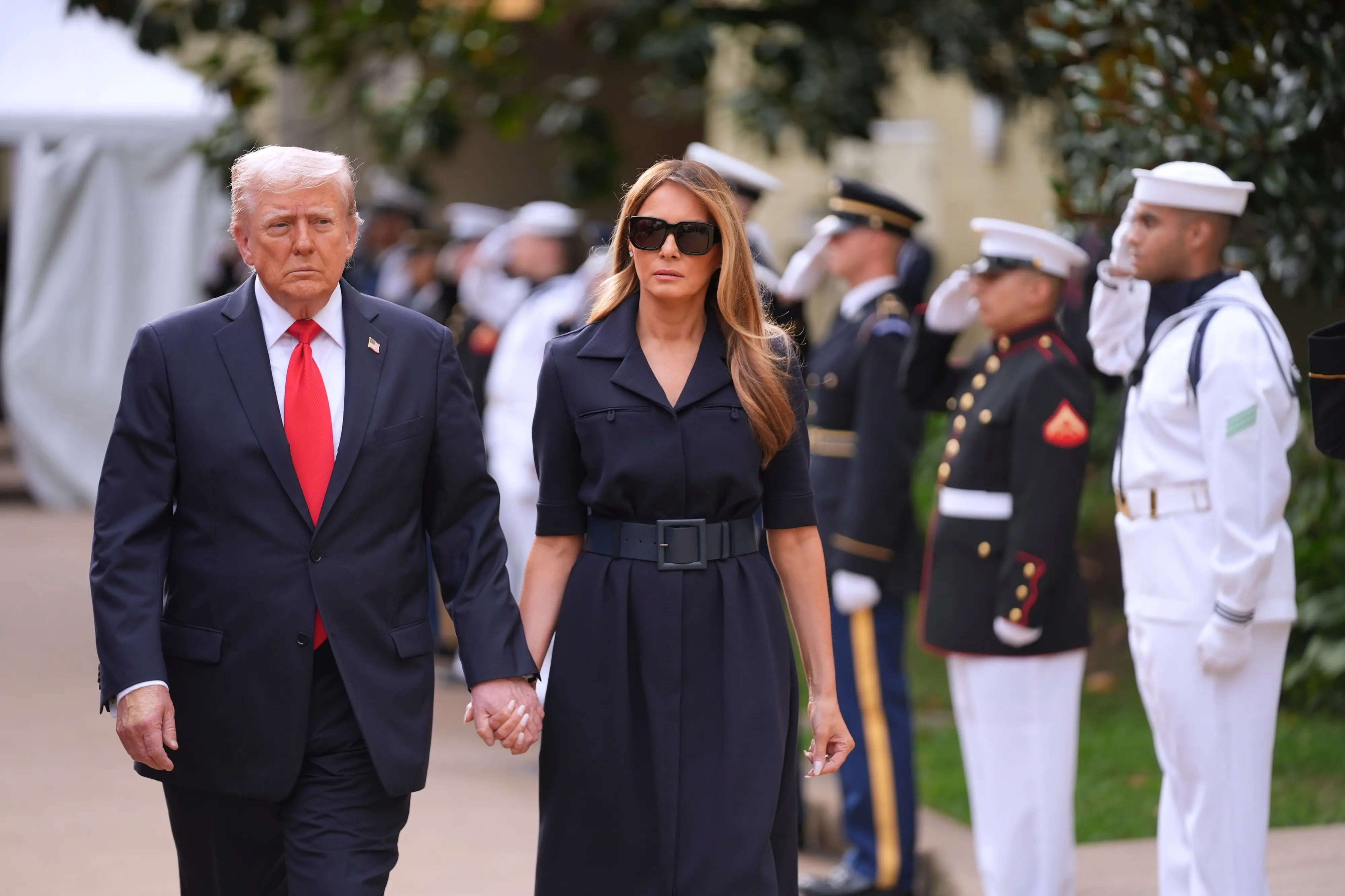 President Donald Trump and first lady Melania Trump arrive at a ceremony to commemorate the 24th anniversary of the 9/11 attacks | Photo: AP