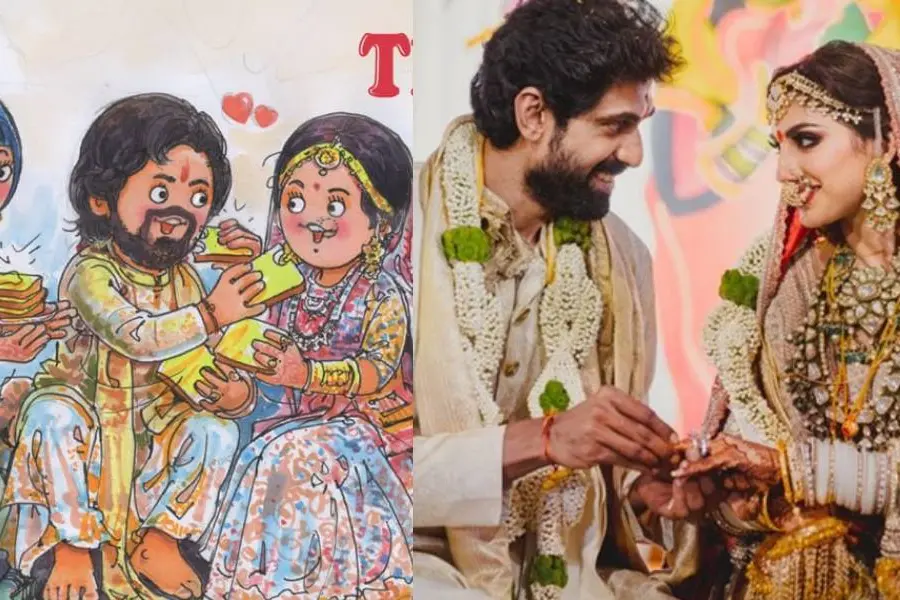 ‘ദഗ്ഗുബട്ടർലി വെഡ്ഡിംഗ്’, ബ്രെഡും ബട്ടറും കൈമാറി റാണയും മിഹീകയും; രസകരമായ ആശംസയുമായി അമൂൽ