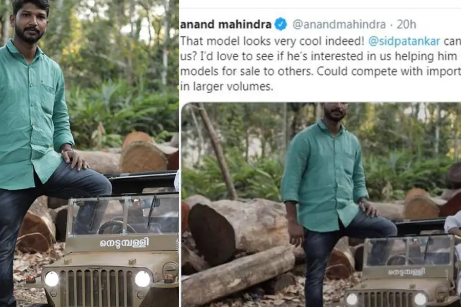 സുന്ദരി ഓട്ടോയും നെടുമ്പള്ളി ജീപ്പും മാത്രമല്ല അരുണ് ഇനി മഹീന്ദ്രക്കായി കളിപ്പാട്ടമുണ്ടാക്കും