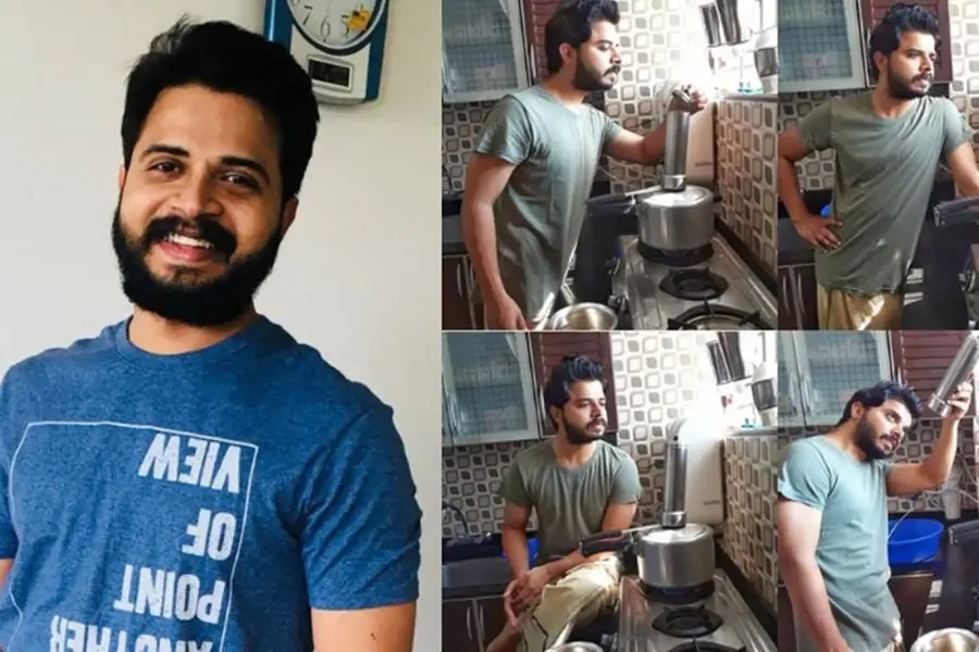 'ഇതിപ്പോ കുഴപ്പായിന്നാ തോന്നുന്നേ'; കൃഷ്ണ ശങ്കറിന്റെ പുട്ടുണ്ടാക്കല്‍ അപാരത