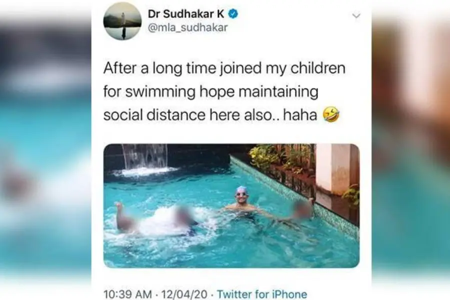 സ്വിമ്മിങ് പൂളില് നീന്തിക്കളിച്ച് കോവിഡ് ചുമതലയുള്ള മന്ത്രി; വിമര്ശനവുമായി കോണ്ഗ്രസ്