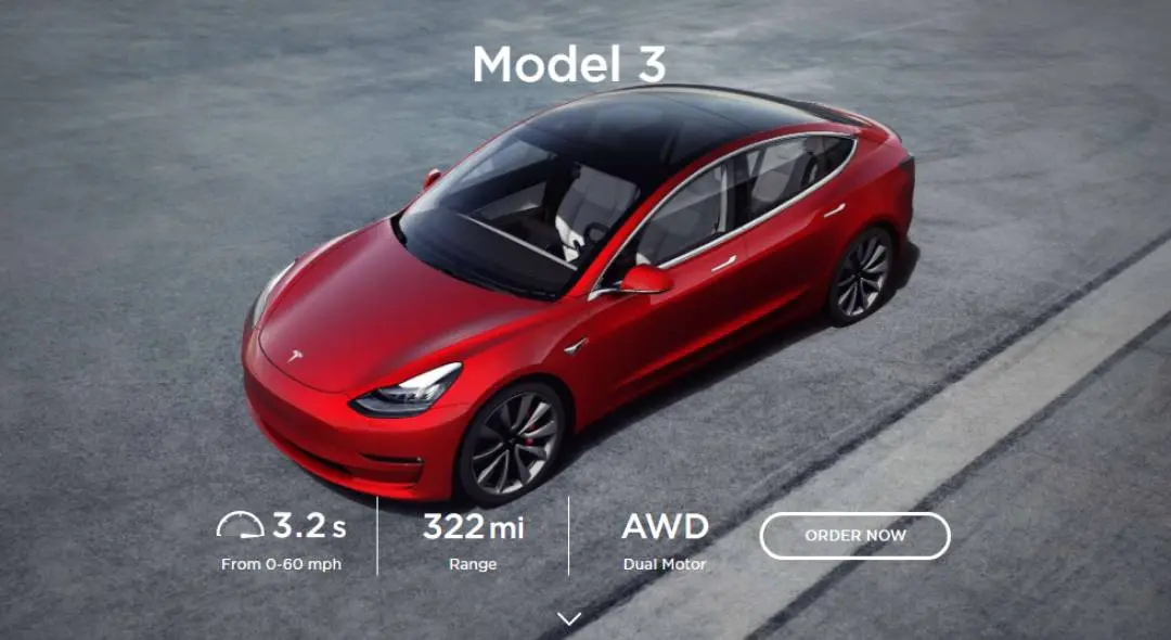 ടെസ്ല മോഡല് 3 | Photo: Tesla.com