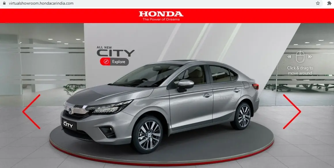വെര്ച്വല് ഷോറും മാതൃക | Photo: Honda Cars India