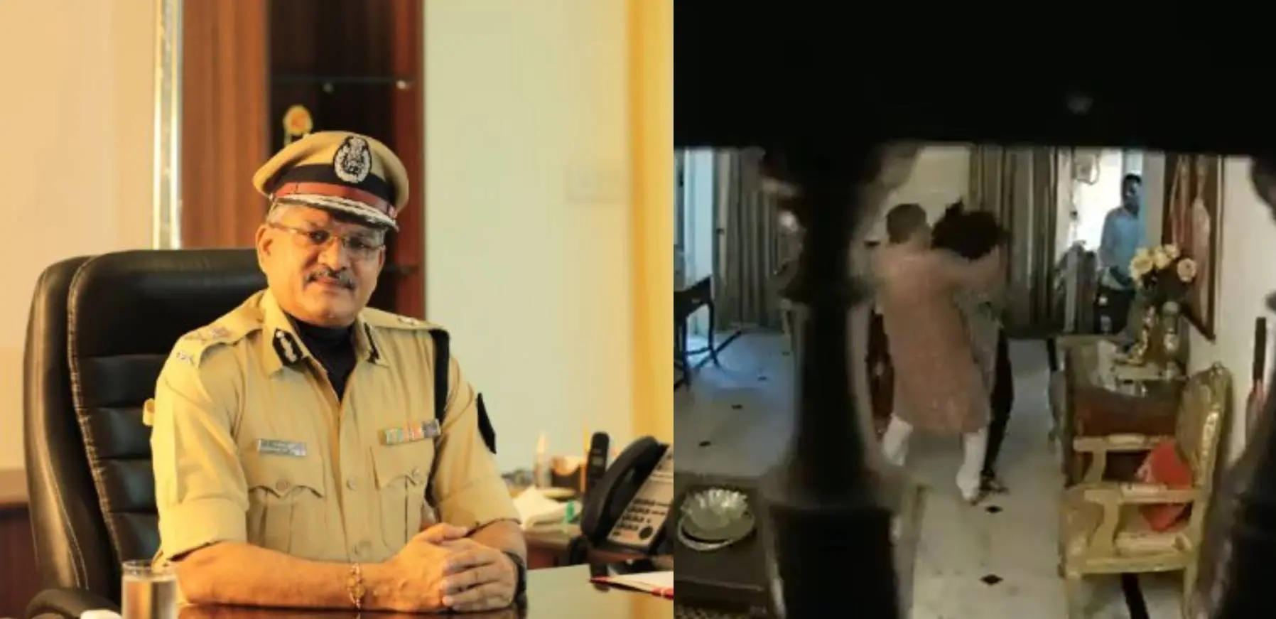 പുരുഷോത്തം ശര്മ ( ഇടത്), ഇയാള് ഭാര്യയെ മര്ദ്ദിക്കുന്നതിന്റെ വീഡിയോ ദൃശ്യത്തിലുള്ളത്
