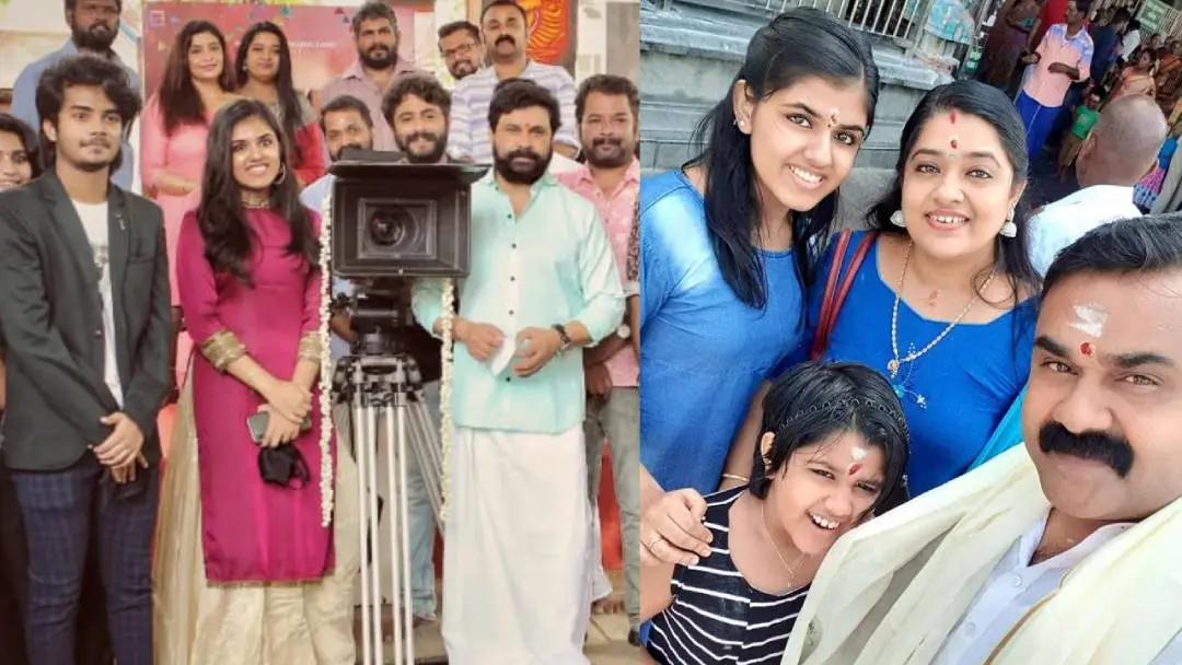 ചിത്രത്തിന്റെ പൂജ ചടങ്ങിൽ നിന്നും, നന്ദന ഷാജു മാതാപിതാക്കളായ ചാന്ദ്നി ഷാജു ശ്രീധർ എന്നിവർക്കൊപ്പം| Photo: facebook.com|shaju.sreedhar.1