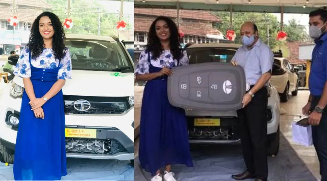 മെറീന മൈക്കിള്‍ കുരിശിങ്കല്‍ വാഹനത്തിനൊപ്പം | Photo: Rotana Motors