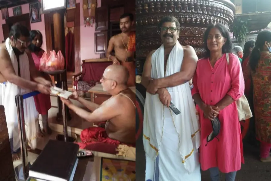 മൂകാംബികയിൽ തിരക്കഥ സമർപ്പിച്ച് അലി അക്ബർ