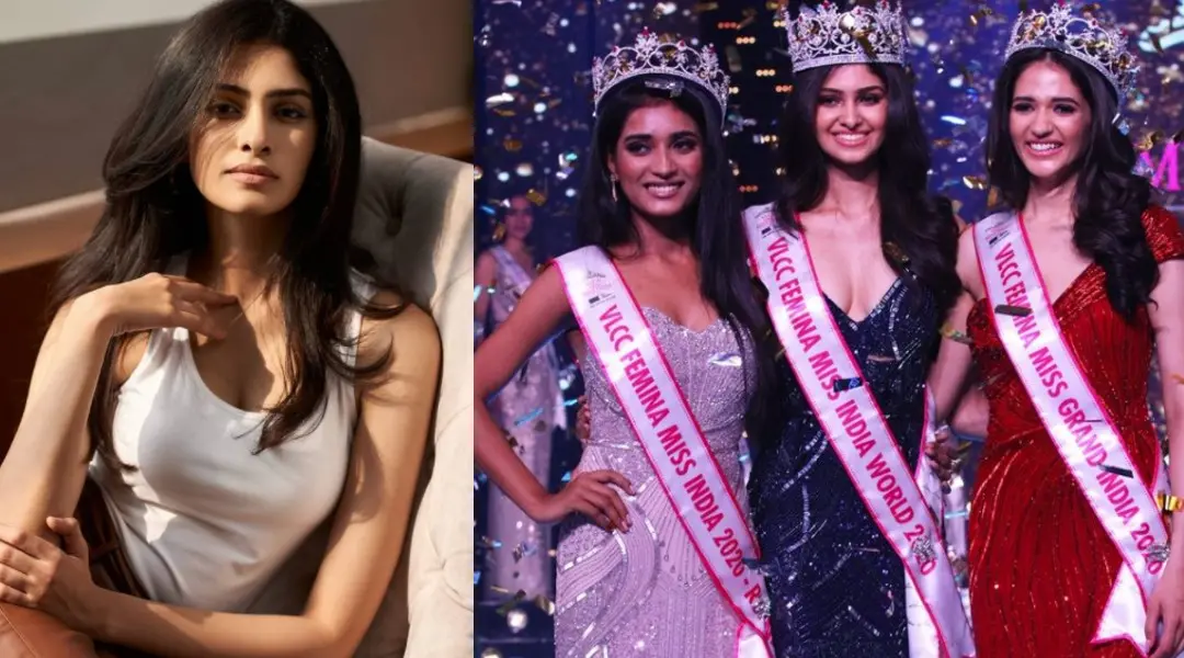 മിസ് ഇന്ത്യാപ്പട്ടം കരസ്ഥമാക്കിയ മാനസ വാരണാസി മിസ് ഗ്രാന്ഡ് ഇന്ത്യ മണിക ഷിയോകണ്ടിനും മിസ് ഇന്ത്യാ 2020 റണ്ണര് അപ് മന്യാ സിംഗിനുമൊപ്പം