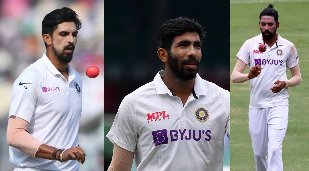 ഇഷാന്ത് ശര്മ, ജസ്പ്രീത് ബുംറ, മുഹമ്മദ് സിറാജ് എന്നിവര് | Photo: AFP