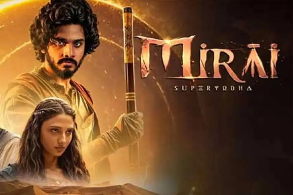 Official poster of Teja Sajja starrer Mirai, Karthik Gattamneni's mythological fantasy action-adventure that released in theatres on September 12, 2025. Photo: X
