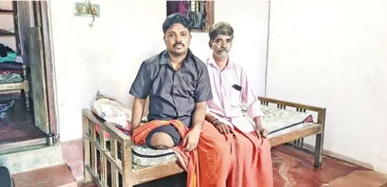 Sanjith with his father Subrahmanian