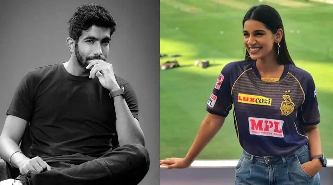 ജസ്പ്രീത് ബുംറയും സഞ്ജന ഗണേശനും | Photo: twitter.com|Jaspritbumrah93, instagram.com| Sanjana Ganesan