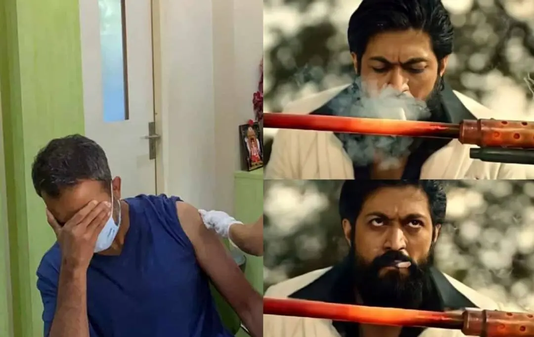 പ്രശാന്ത് നീല്‍ വാക്‌സിന്‍ സ്വീകരിക്കുന്നു, കെ.ജി.എഫിലെ രംഗം