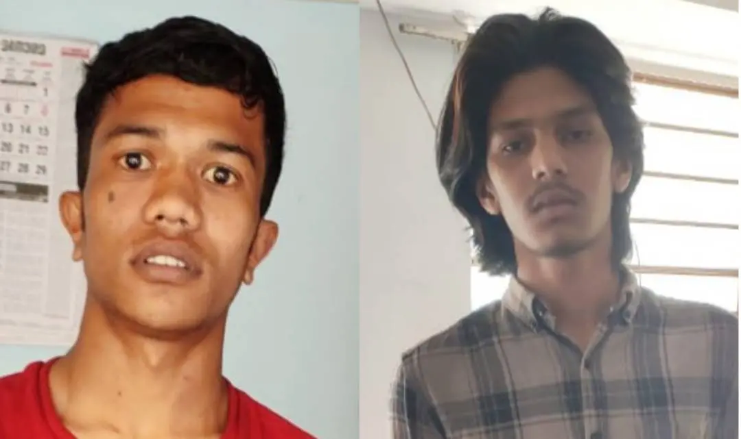 പിടിയിലായ അജ്മല്‍ ബിലാല്‍, അറഫാന്‍ എന്നിവര്‍