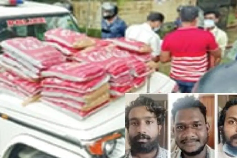 കൊടകര ദേശീയപാതയില് വന് കഞ്ചാവ് വേട്ട; നൂറു കിലോ കഞ്ചാവുമായി മൂന്ന് യുവാക്കള് പിടിയില്