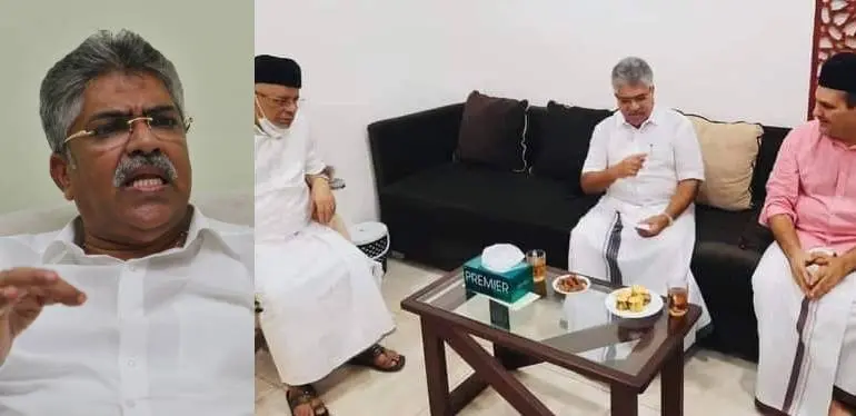 ജസ്റ്റിസ് കെമാല് പാഷ പാണക്കാട് എത്തിയപ്പോള് (സാമൂഹിക മാധ്യമങ്ങളില് പ്രചരിക്കുന്ന ചിത്രം)