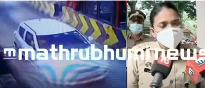 പ്രതികള്‍ സഞ്ചരിച്ച കാറിന്റെ സിസിടിവി ദൃശ്യം(ഇടത്ത്) എസ്.പി. ജി.പൂങ്കുഴലി(വലത്ത്)