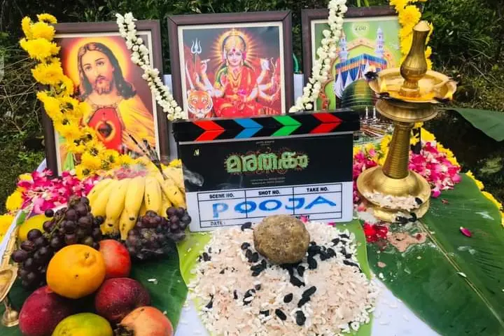 മരതകവുമായി ബിബിനും വിഷ്ണു ഉണ്ണിക്കൃഷ്ണനും, ടൈറ്റിൽ പോസ്റ്റർ പുറത്ത് വിട്ട് മെഗാസ്റ്റാർ