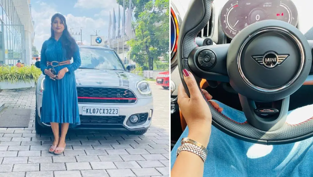 നവ്യ നായര്‍ പുതിയ വാഹനത്തിന് സമീപം | Photo: Instagram|Navya Nair