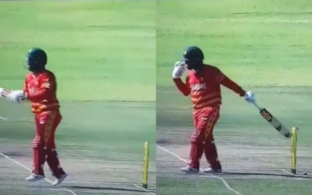 ബ്രണ്ടന്‍ ടെയ്‌ലറുടെ ഹിറ്റ് വിക്കറ്റ്‌ | Photo: twitter| ICC