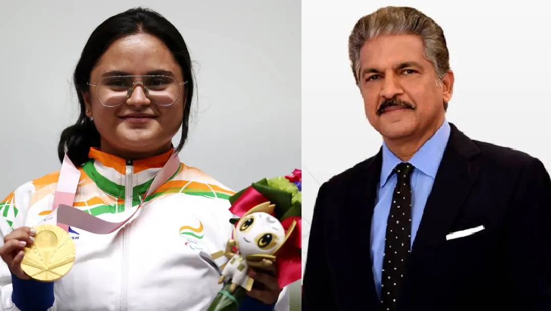അവനി ലേഖ്റ, ആനന്ദ് മഹീന്ദ്ര | Photo: ANI, Social Media