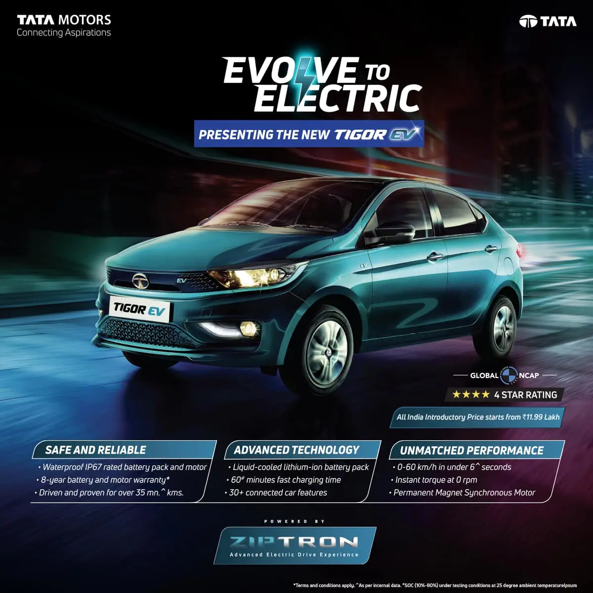 ടാറ്റ ടിഗോര്‍ ഇ.വി. | Photo: Tata Motors