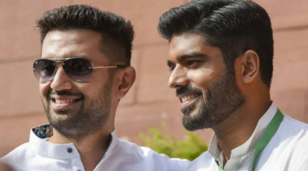 ചിരാഗ് പാസ്വാനും പ്രിന്സ് രാജ് പാസ്വാനും | ഫയല്ചിത്രം | PTI