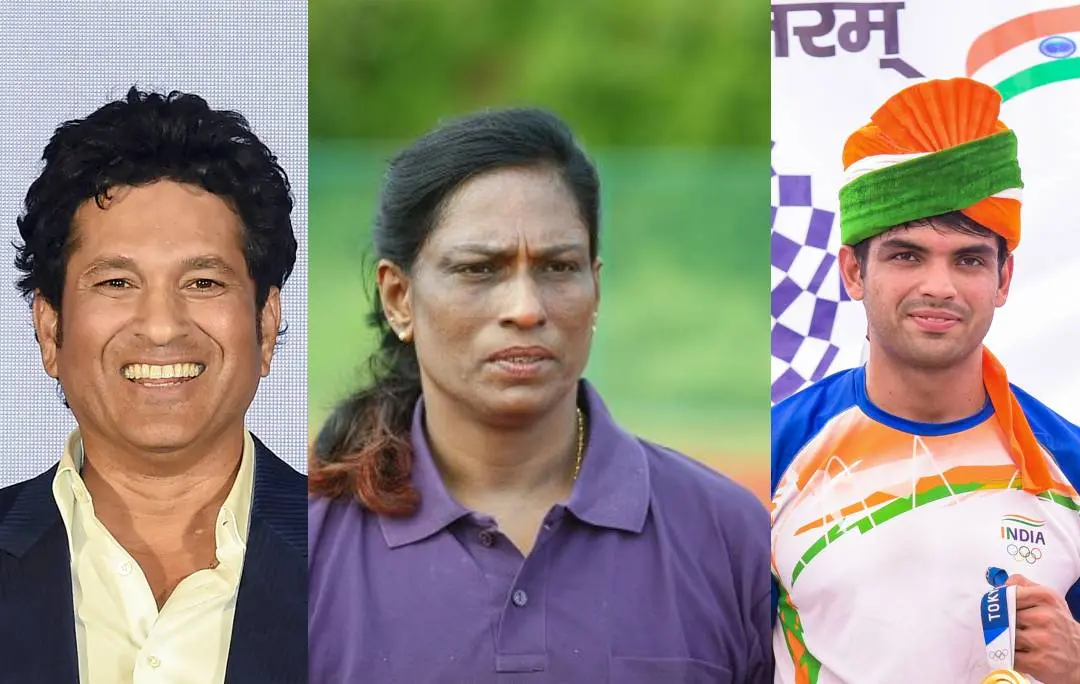 സച്ചിന് തെണ്ടുല്ക്കര്| പിടി ഉഷ| നീരജ് ചോപ്ര | Photo: PTI|Mathrubhumi|PTI