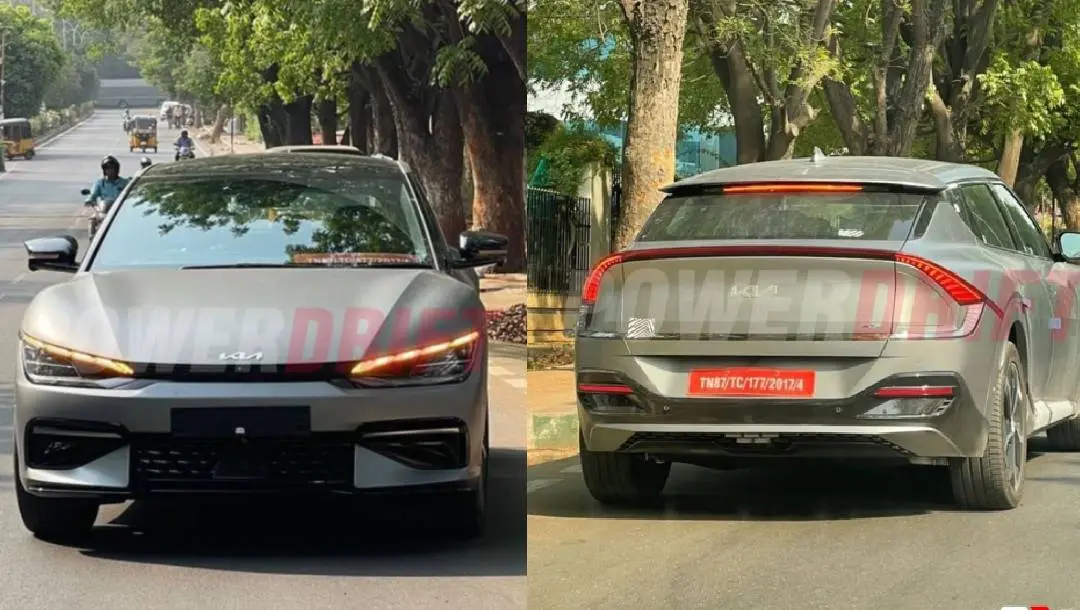 കിയ ഇ.വി.6 പരീക്ഷണയോട്ടത്തിനിടെ | Photo: Power Drift