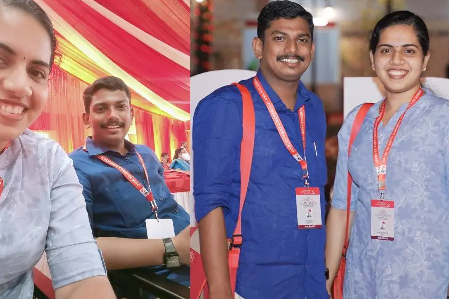 പാര്ട്ടി കോണ്ഗ്രസ് വേദിയിലും ശ്രദ്ധാകേന്ദ്രമായി ആര്യയും സച്ചിനും; നേതാക്കളുടെ അനുഗ്രഹം