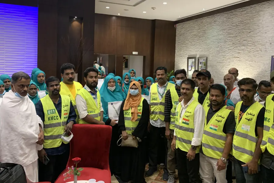 സ്വകാര്യ കമ്മിറ്റിവഴി എത്തിയ ഹജ്ജ് സംഘത്തിന് സ്വീകരണം